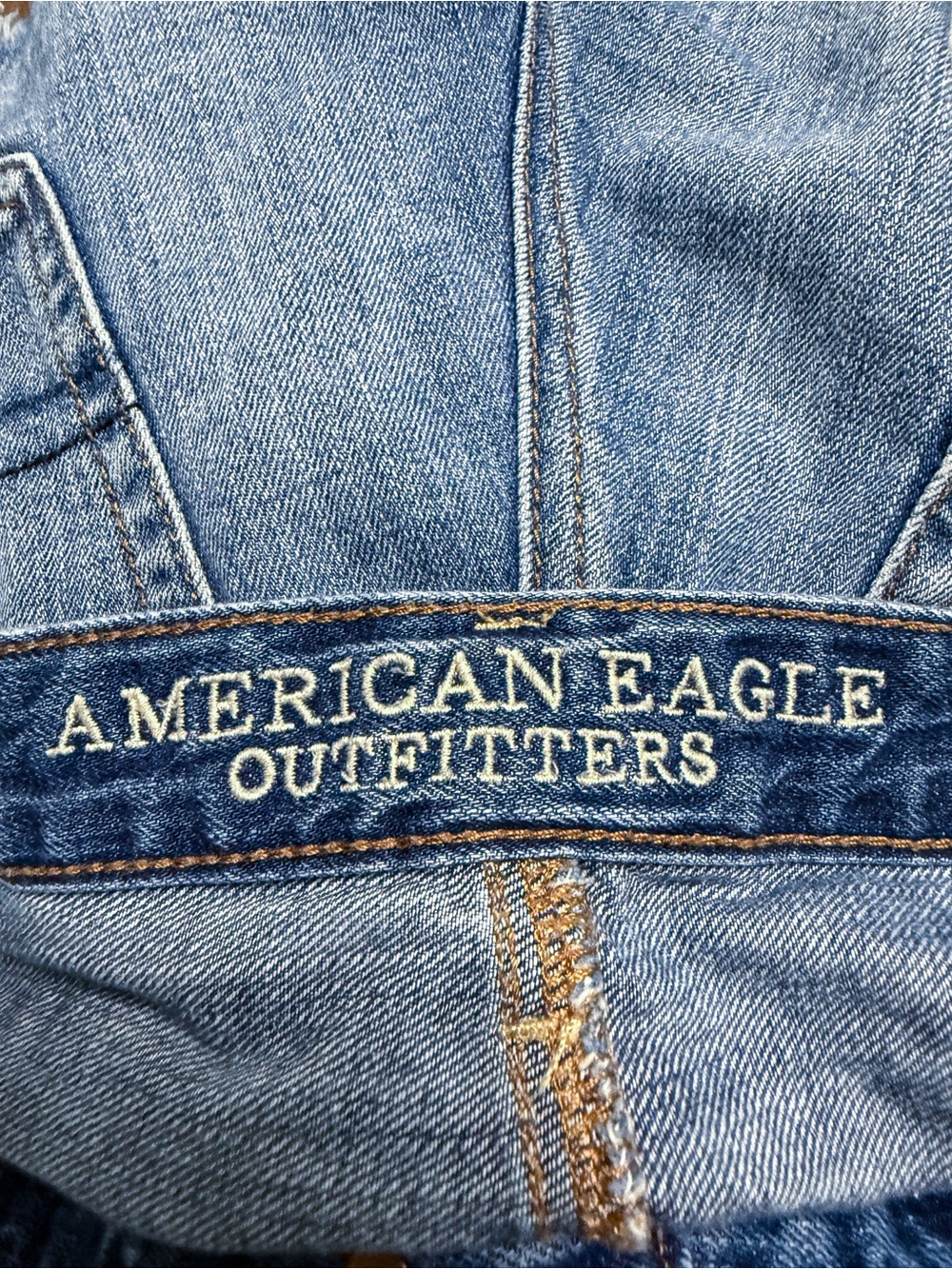 American Eagle Outfitters Embroidered Blue Denim Cutoff Shorts - Picture 15 of 17